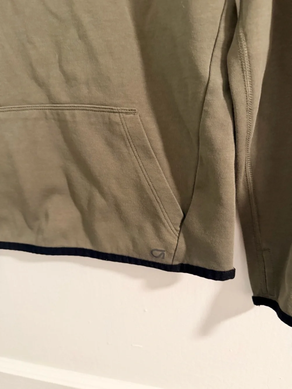 GAP Olive Green Crew Sweatshirt with Kangaroo Pocket